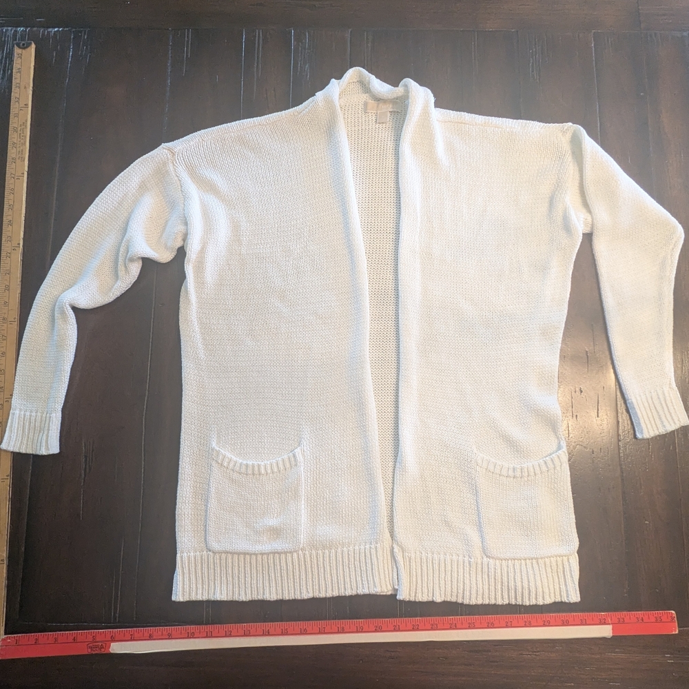 Michael Kors Cream Open-Front Cardigan